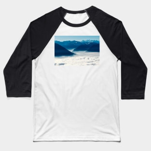 Mountains of Switzerland - Sunny Central Swiss Alpine Panorama With Fog of Sea Baseball T-Shirt